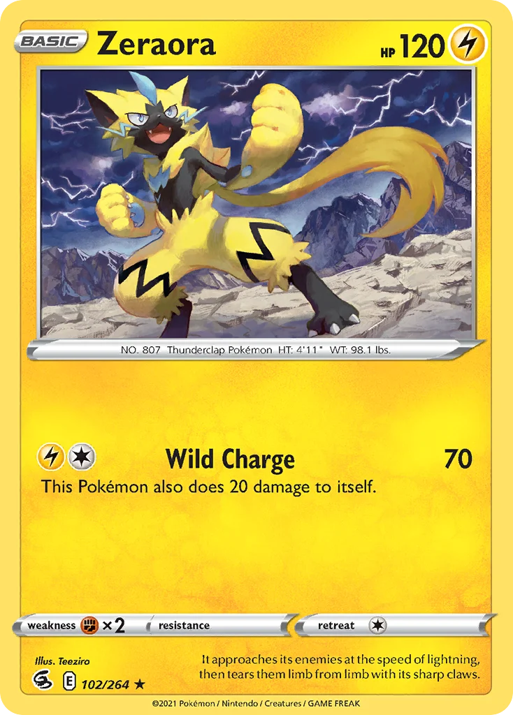 Zeraora 102 Fusion Strike Pokemon Card