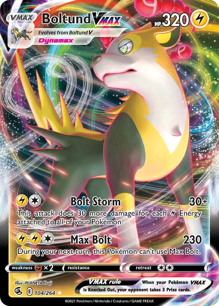 Boltund VMAX 104 Fusion Strike Pokemon Card