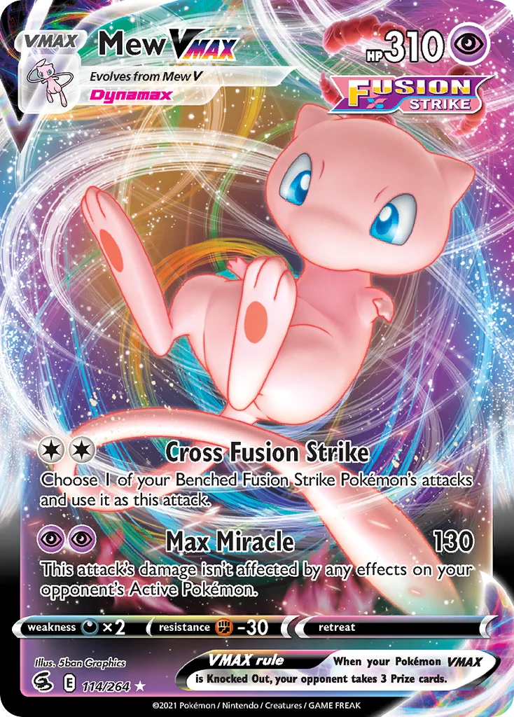 Mew VMAX 114 Fusion Strike Pokemon Card