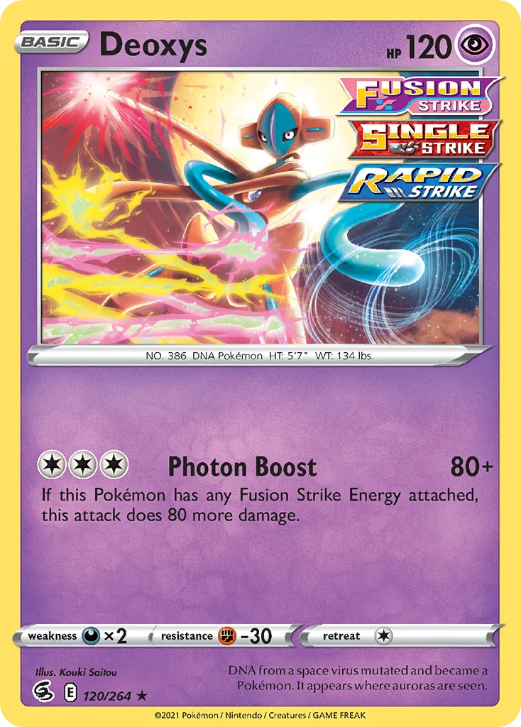 Deoxys 120 Fusion Strike Pokemon Card
