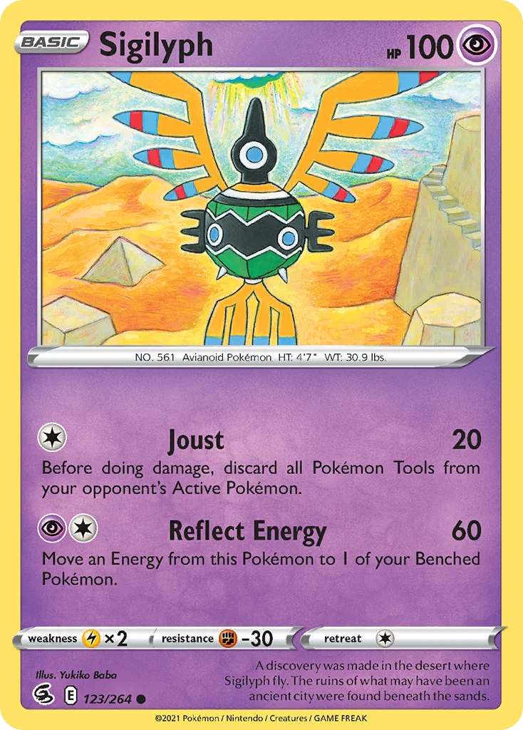 Sigilyph 123 Fusion Strike Pokemon Card