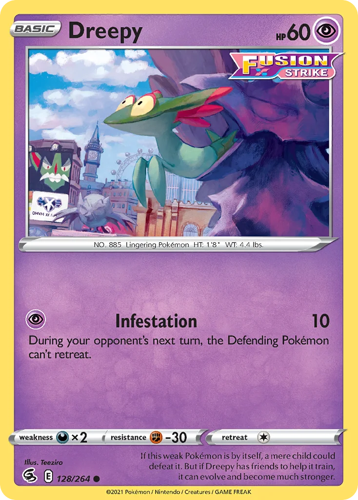 Dreepy 128 Fusion Strike Pokemon Card