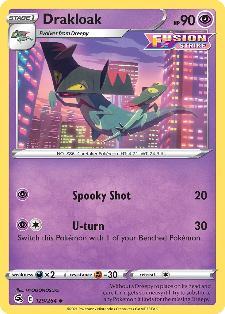 Drakloak 129 Fusion Strike Pokemon Card