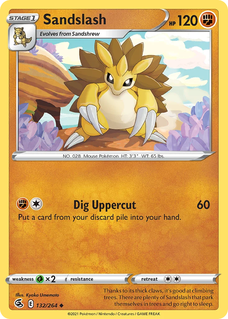 Sandslash 132 Fusion Strike Pokemon Card