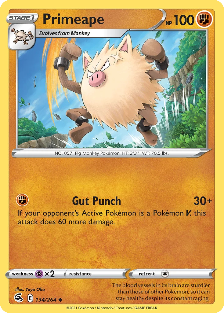 Primeape 134 Fusion Strike Pokemon Card