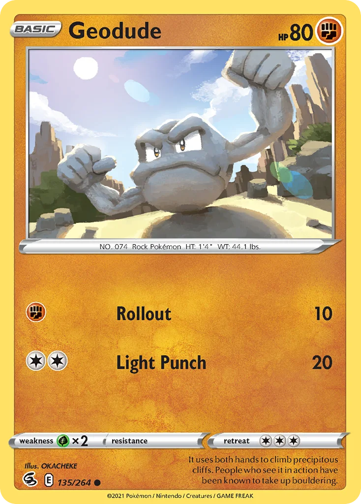 Geodude 135 Fusion Strike Pokemon Card
