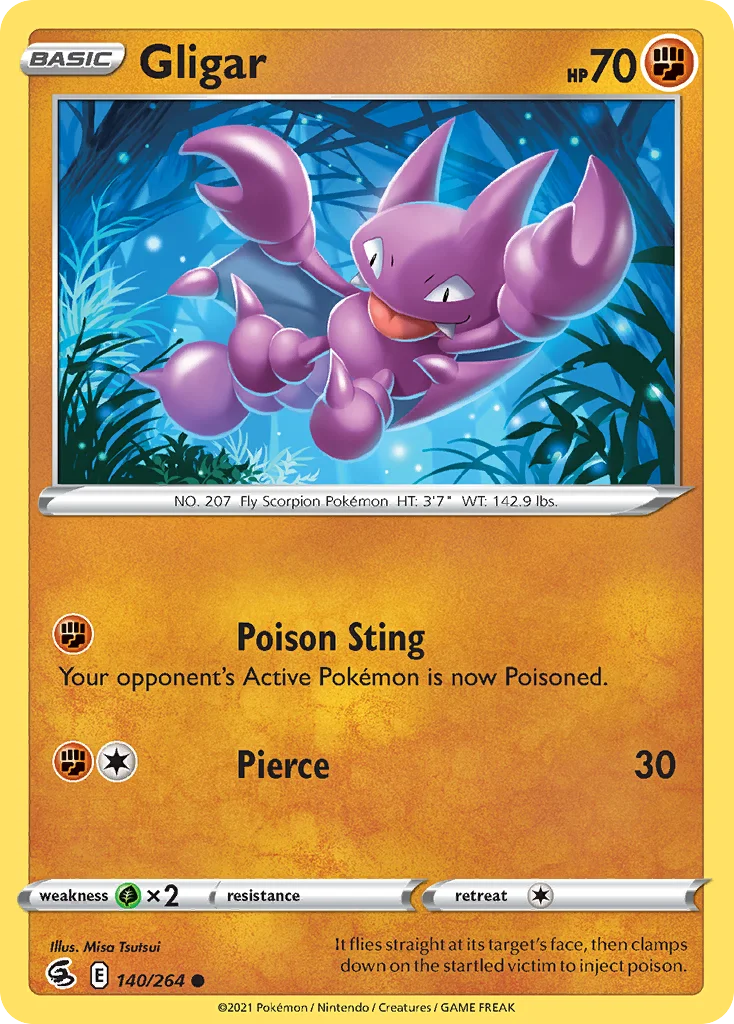 Gligar 140 Fusion Strike Pokemon Card