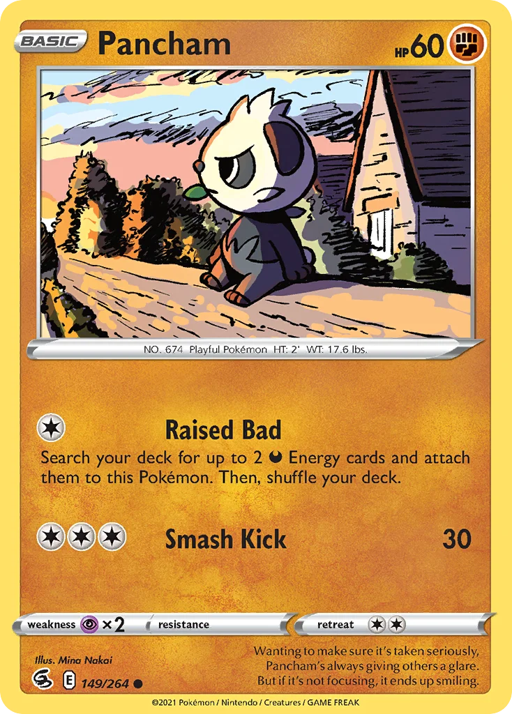 Pancham 149 Fusion Strike Pokemon Card