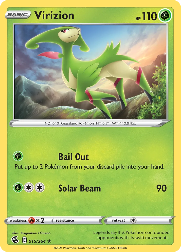 Virizion 015 Fusion Strike Pokemon Card
