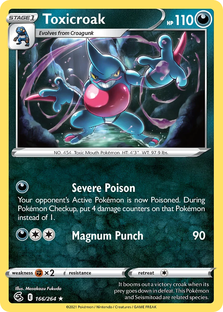 Toxicroak 166 Fusion Strike Pokemon Card