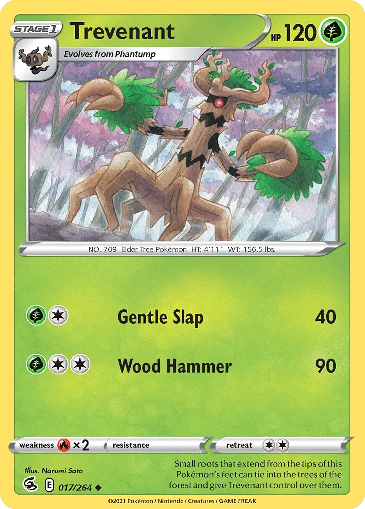 Trevenant 017 Fusion Strike Pokemon Card