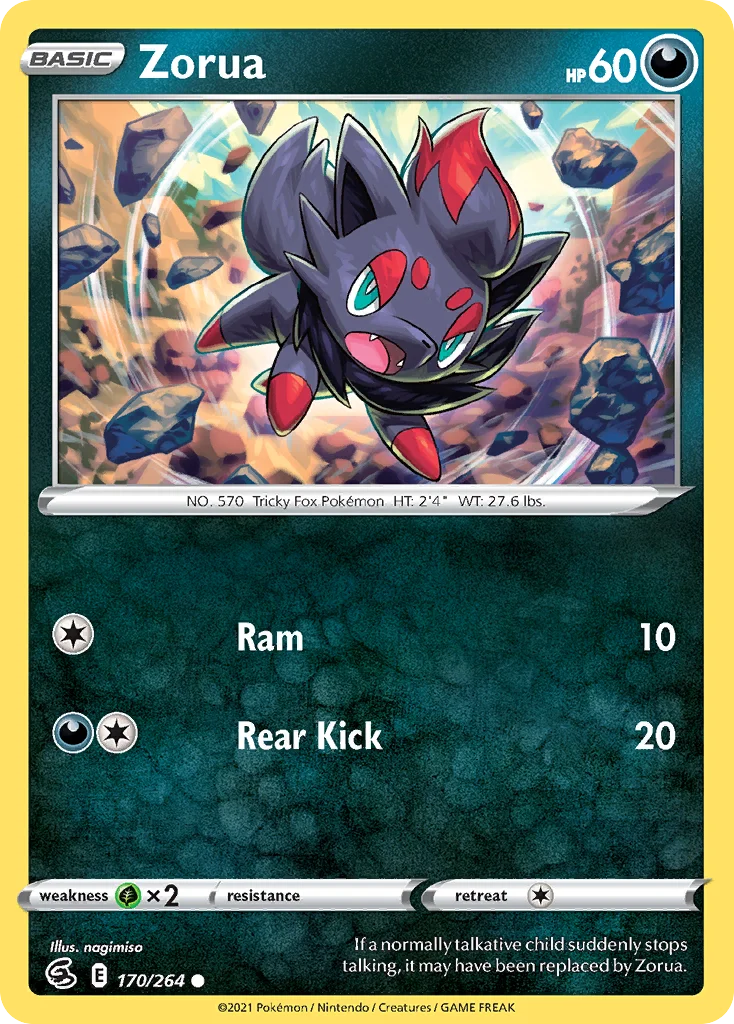 Zorua 170 Fusion Strike Pokemon Card