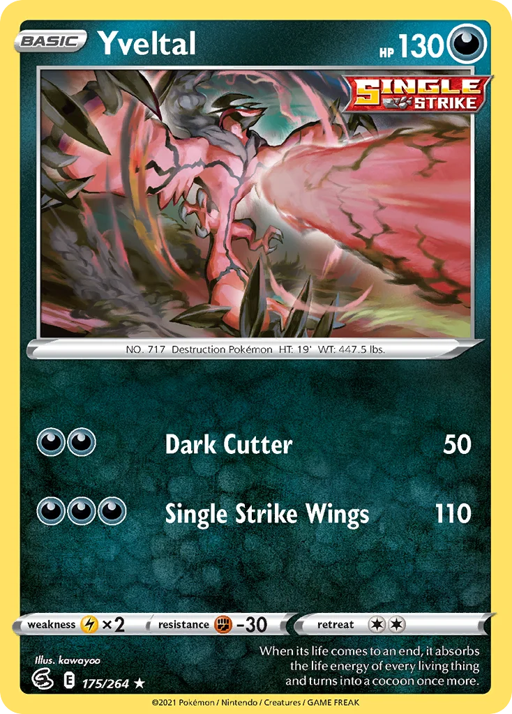 Yveltal 175 Fusion Strike Pokemon Card
