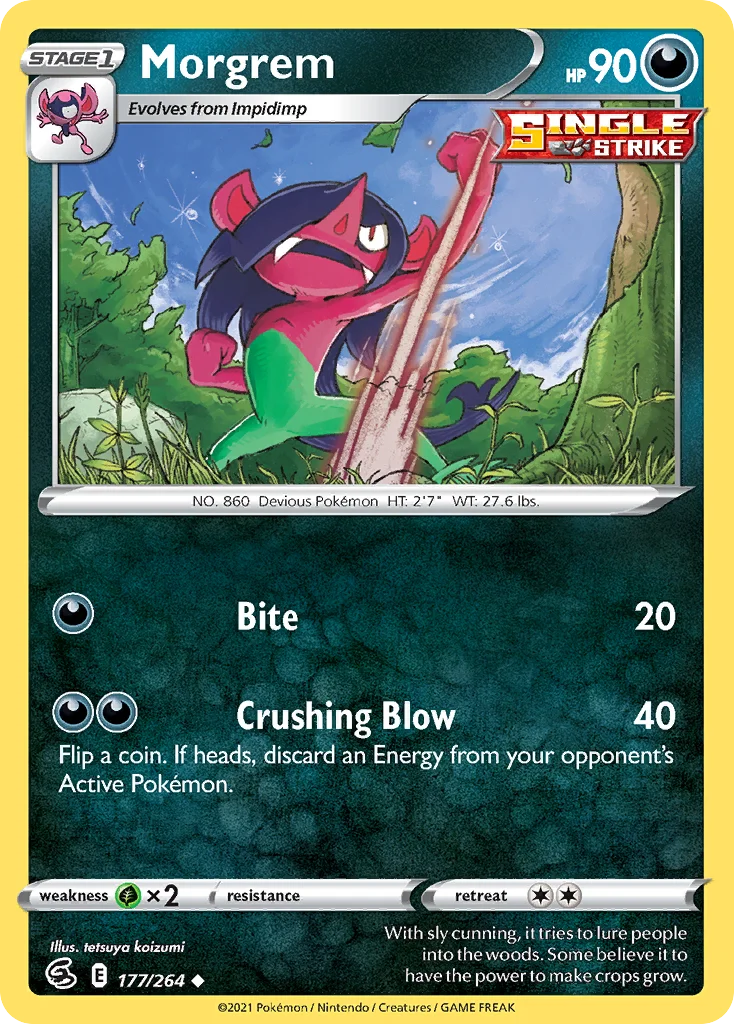 Morgrem 177 Fusion Strike Pokemon Card