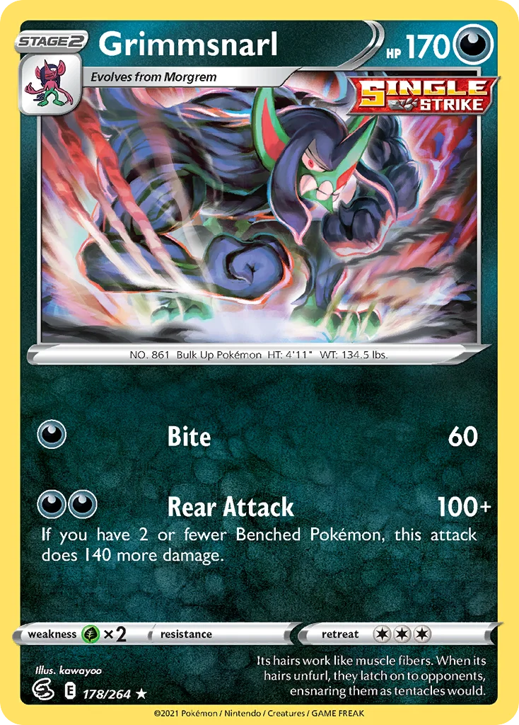 Grimmsnarl 178 Fusion Strike Pokemon Card