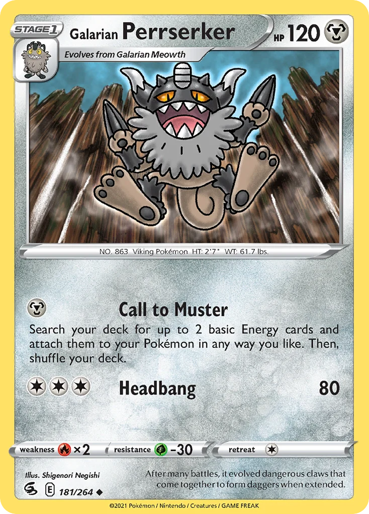 Galarian Perrserker 181 Fusion Strike