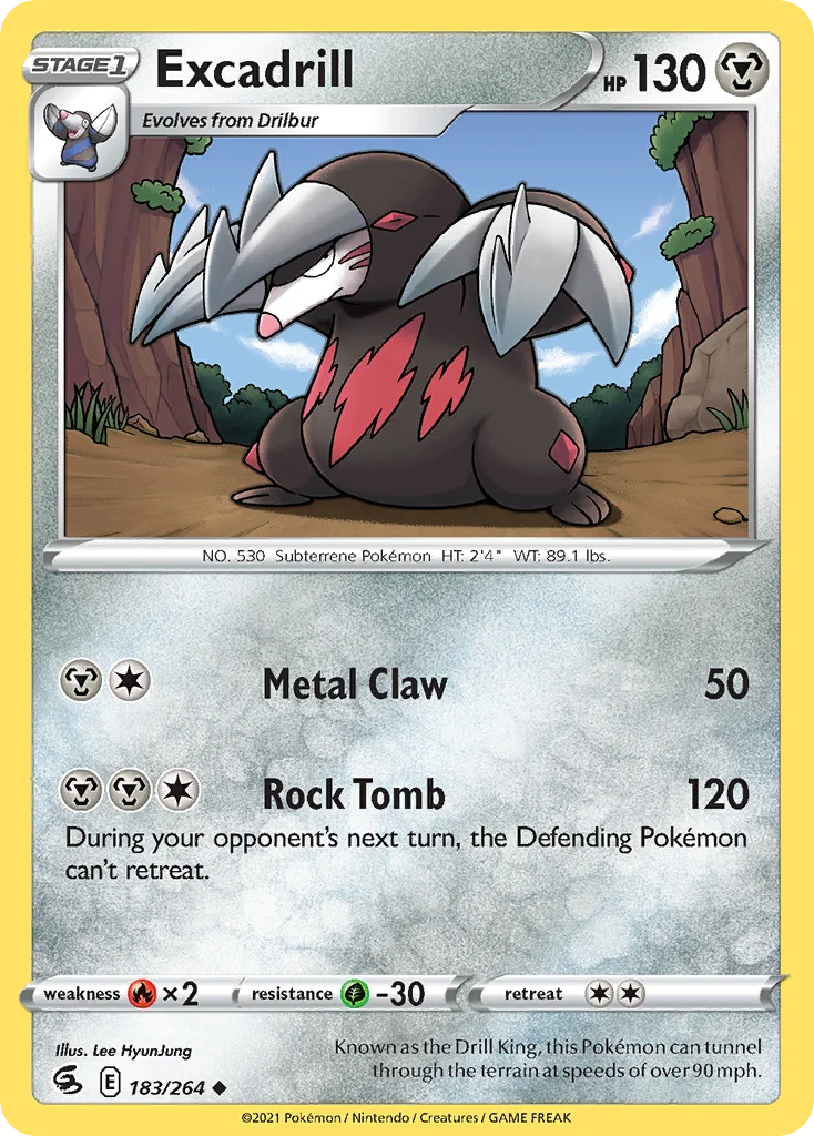 Excadrill 183 Fusion Strike Pokemon Card