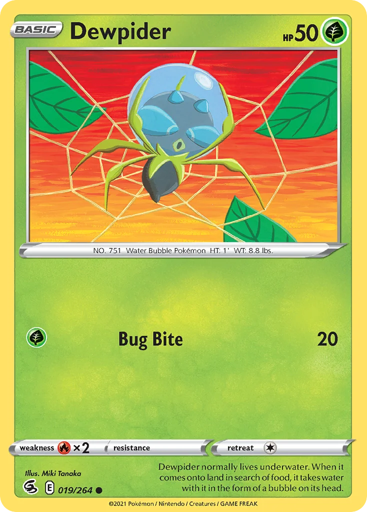 Dewpider 019 Fusion Strike Pokemon Card