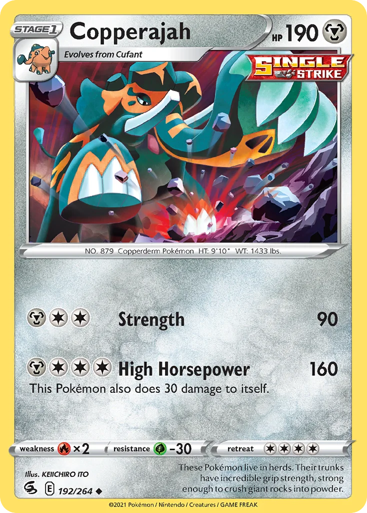 Copperajah 192 Fusion Strike Pokemon Card