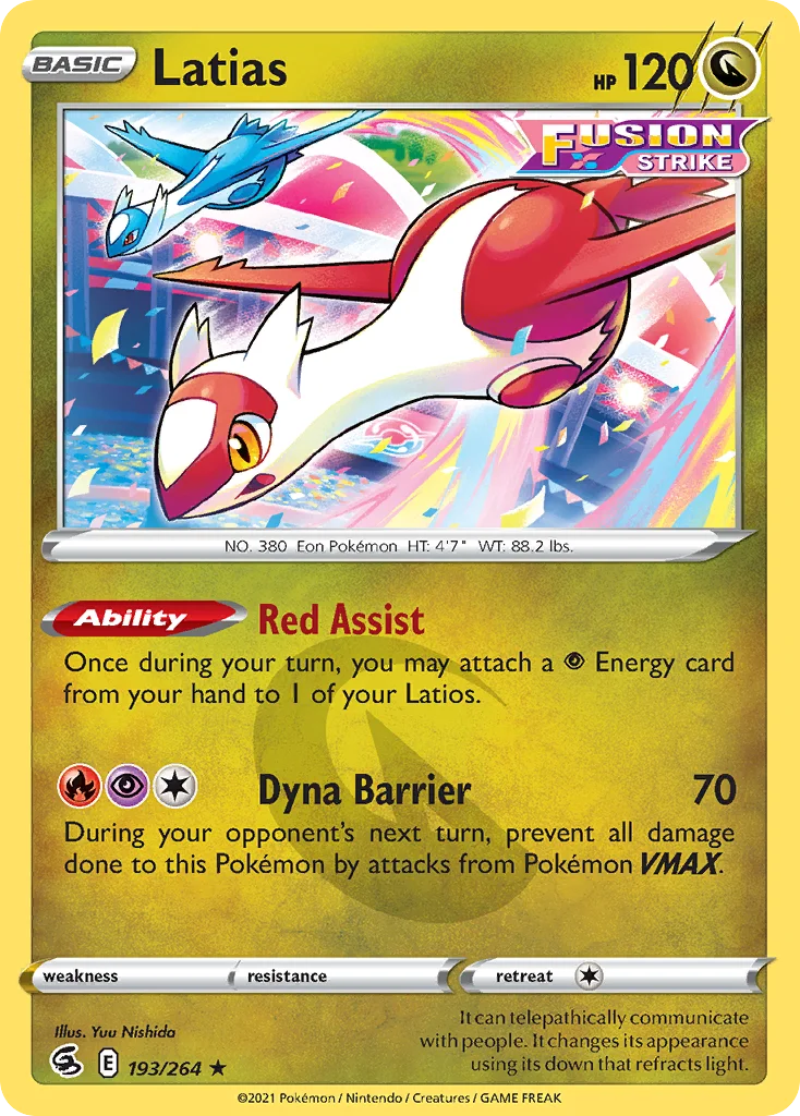 Latias 193 Fusion Strike Pokemon Card