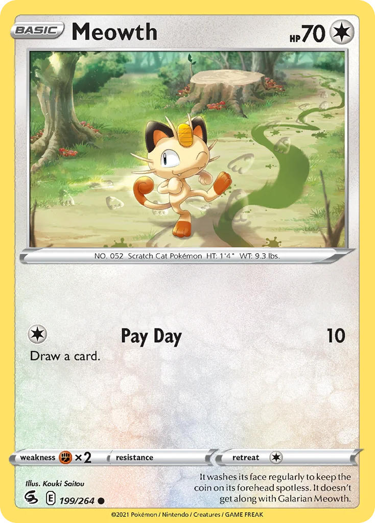 Meowth 199 Fusion Strike Pokemon Card