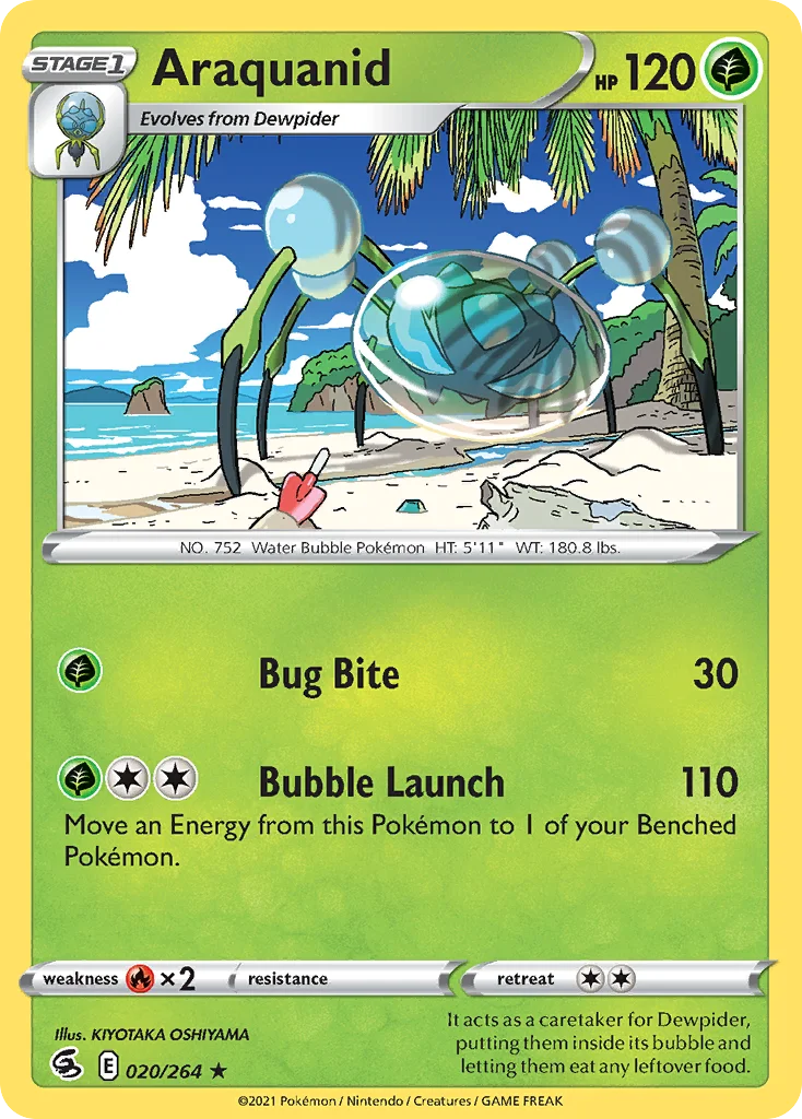 Araquanid 020 Fusion Strike Pokemon Card