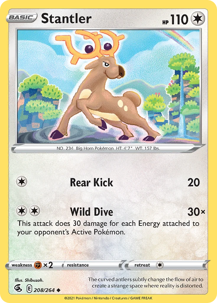 Stantler 208 Fusion Strike Pokemon Card