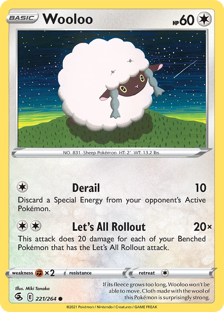 Wooloo 221 Fusion Strike Pokemon Card