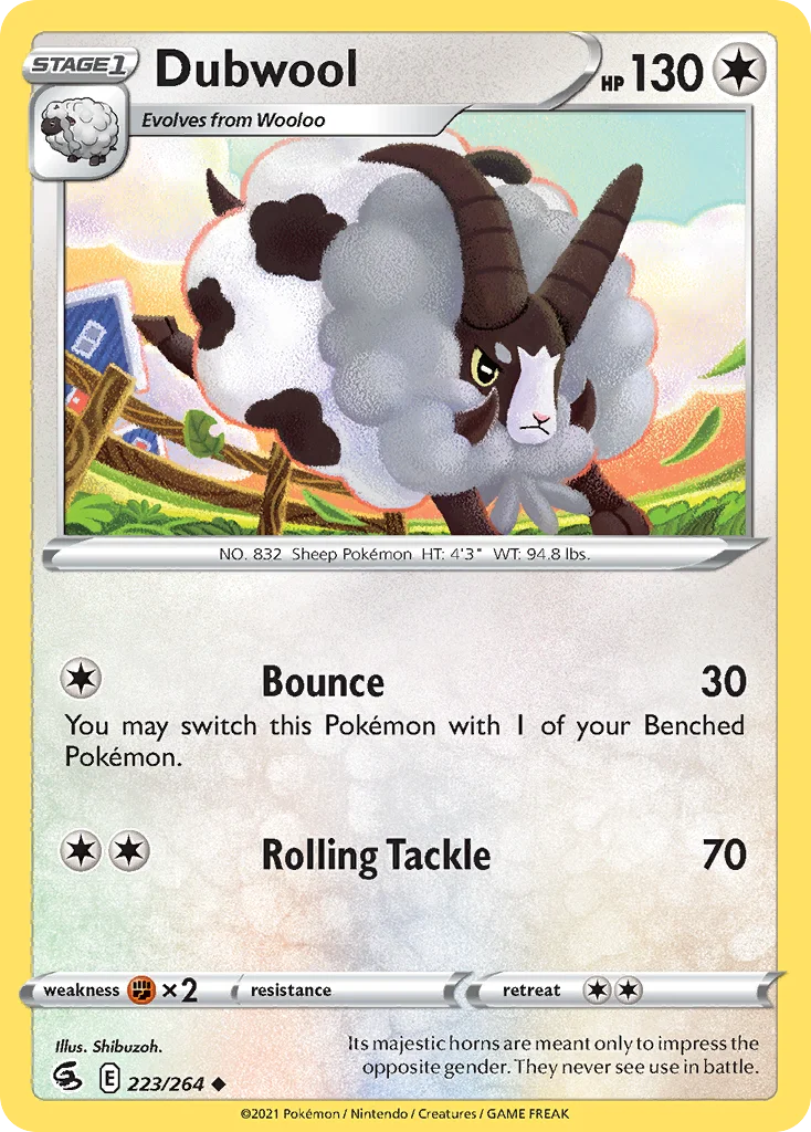 Dubwool 223 Fusion Strike Pokemon Card