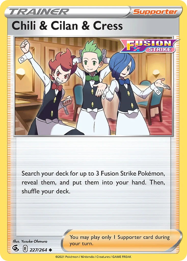 Chili & Cilan & Cress 227 Fusion Strike Pokemon Card