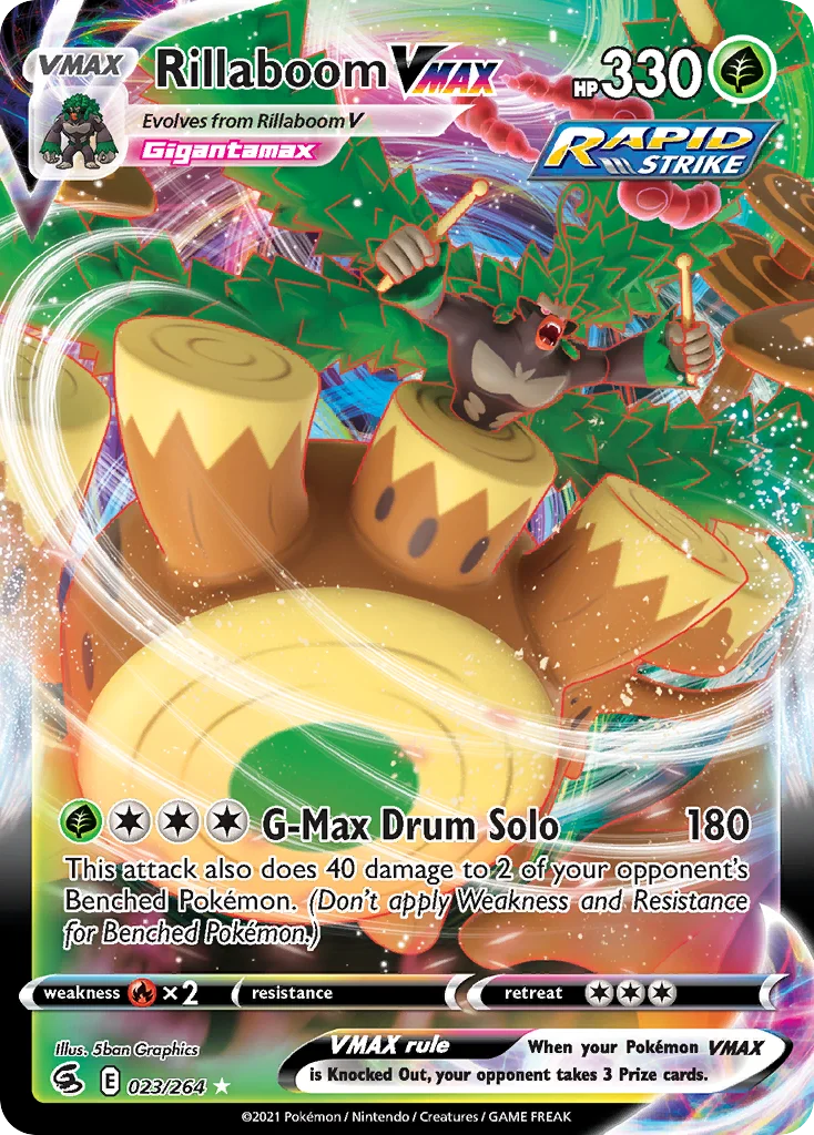 Rillaboom VMAX 023 Fusion Strike Pokemon Card