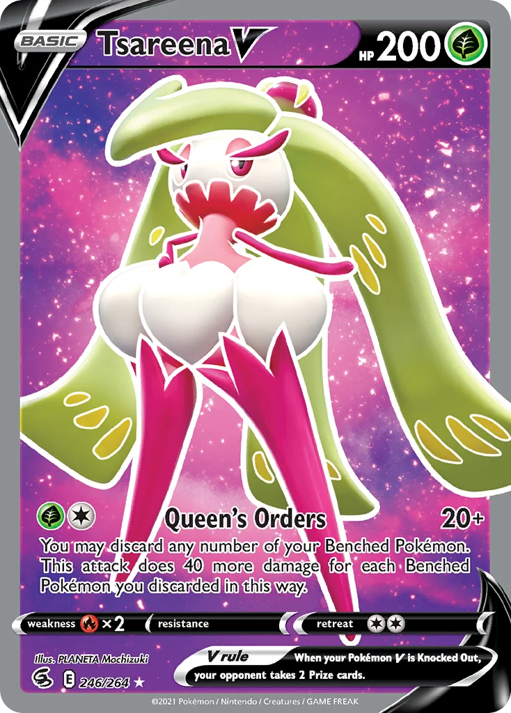 Tsareena V 246 Fusion Strike Pokemon Card