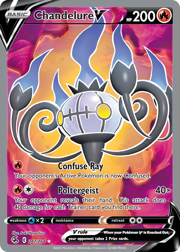 Chandelure V 247 Fusion Strike Pokemon Card