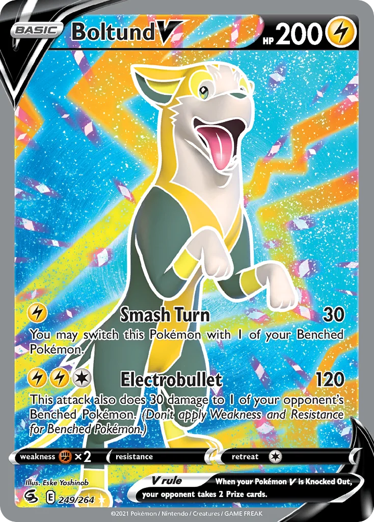 Boltund V 249 Fusion Strike Pokemon Card