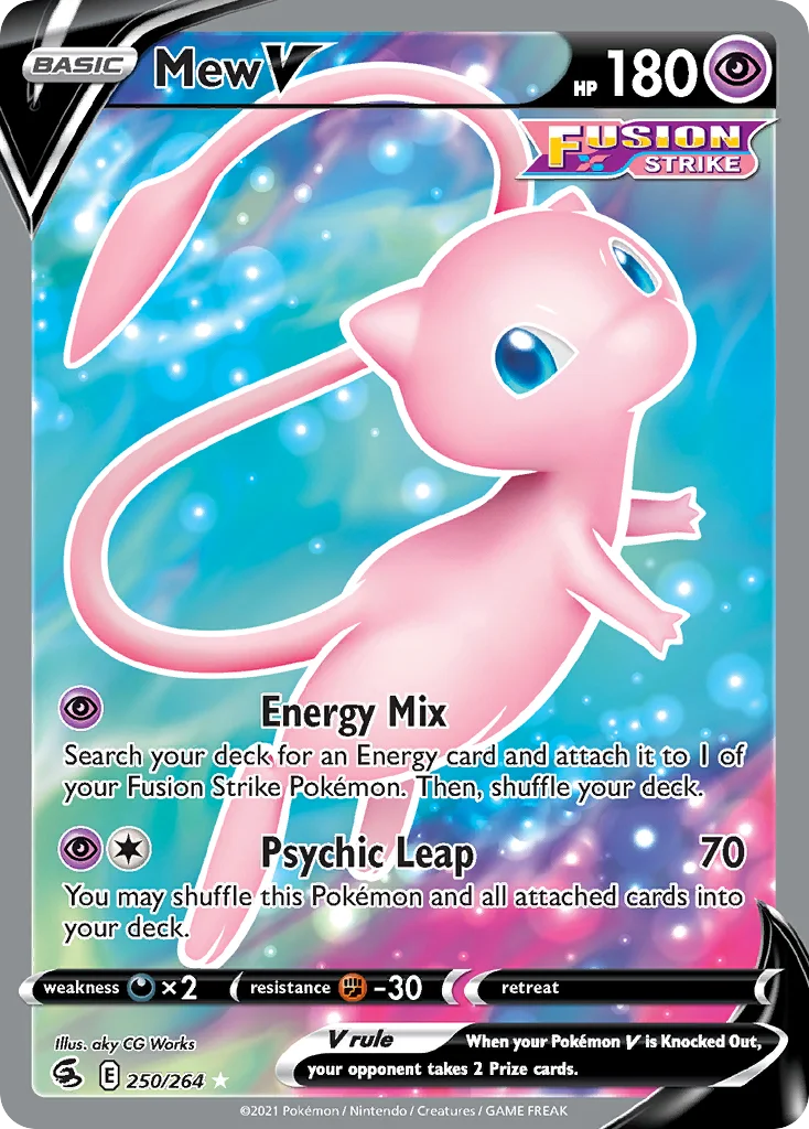 Mew V 250 Fusion Strike Pokemon Card
