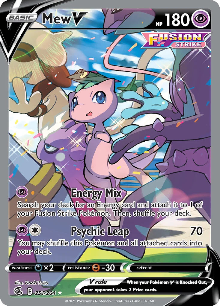 Mew V 251 Fusion Strike Pokemon Card