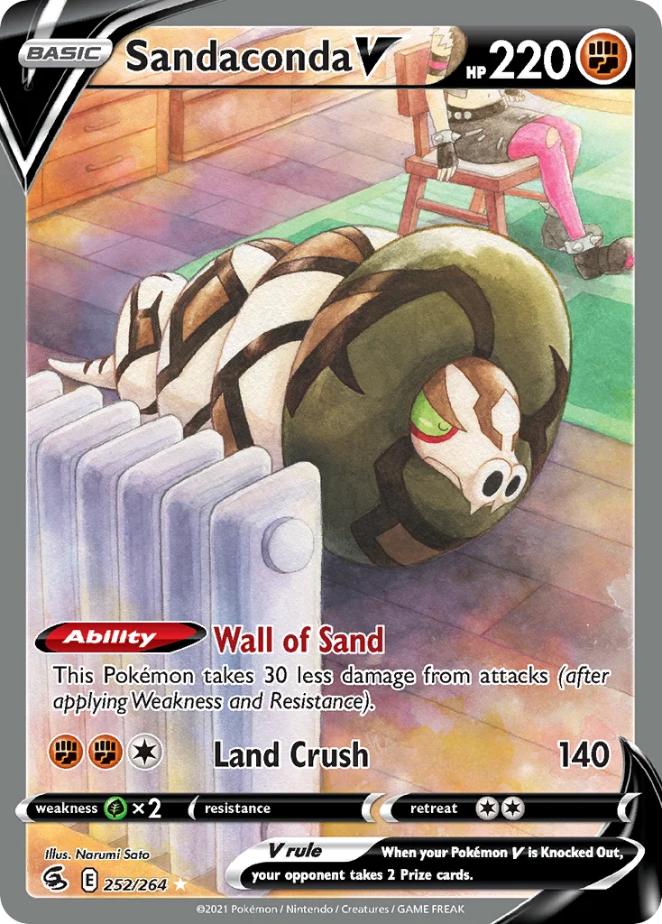 Sandaconda V 252 Fusion Strike Pokemon Card