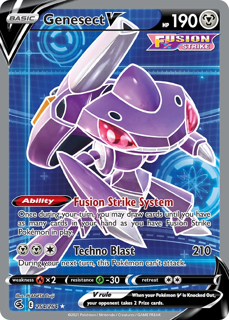 Genesect V 254 Fusion Strike Pokemon Card