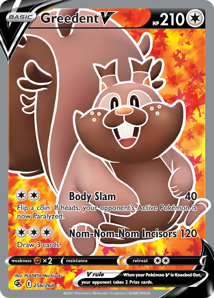 Greedent V 256 Fusion Strike Pokemon Card