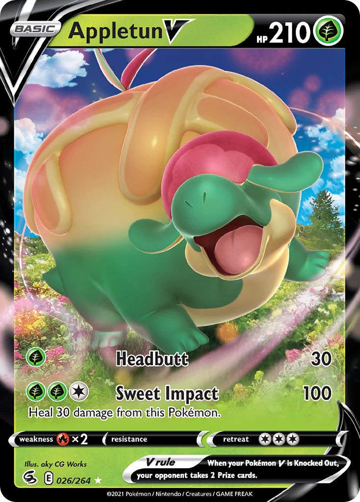 Appletun V 026 Fusion Strike Pokemon Card