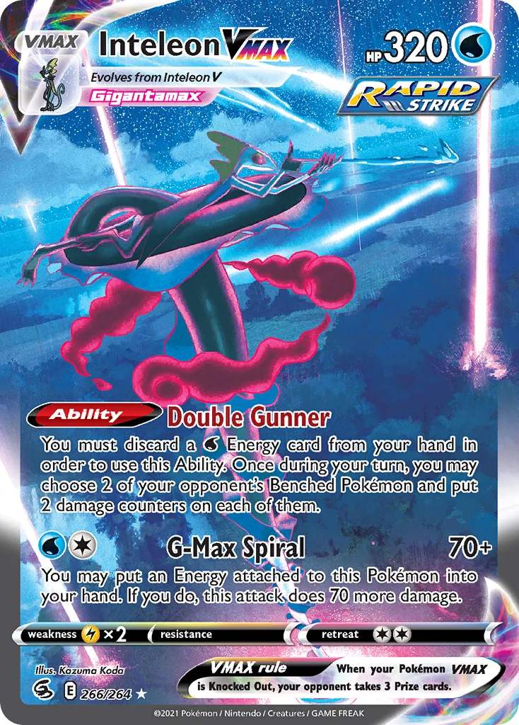 Inteleon VMAX 266 Fusion Strike Pokemon Card