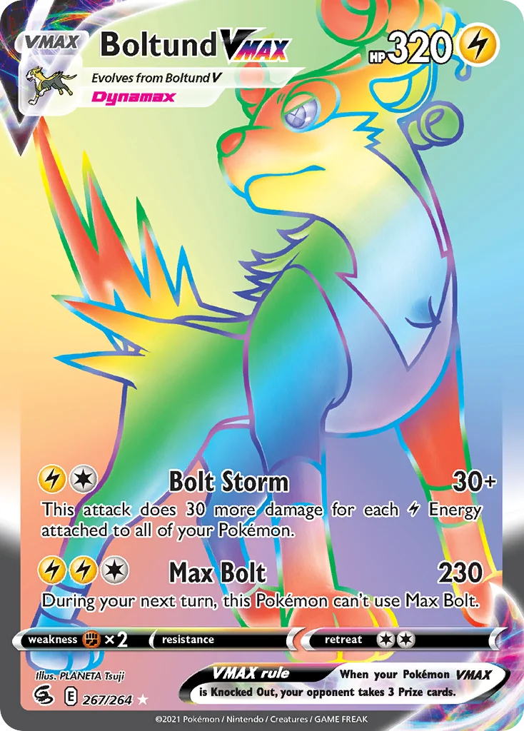 Boltund VMAX 267 Fusion Strike Pokemon Card
