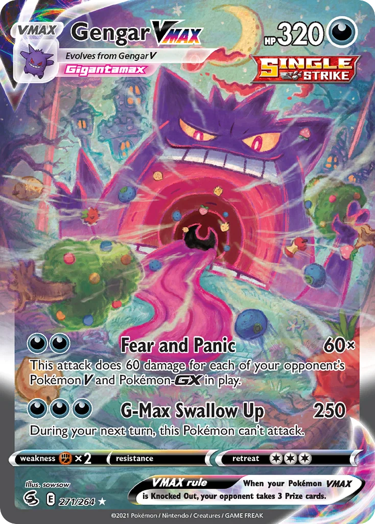 Gengar VMAX 271 Fusion Strike Pokemon Card
