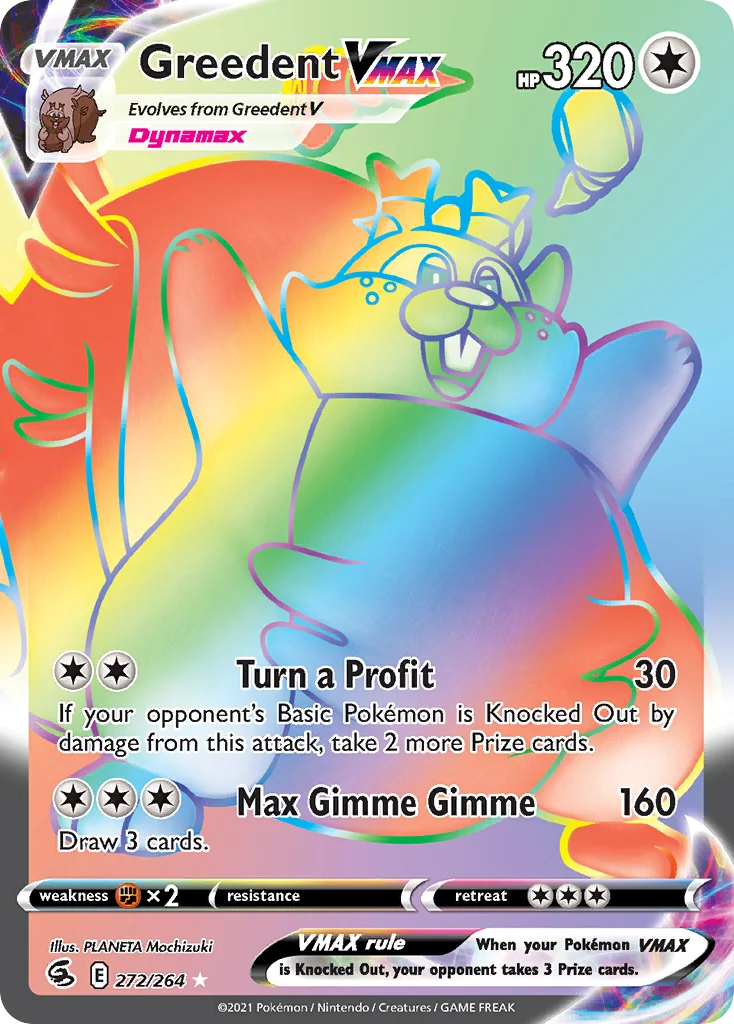 Greedent VMAX 272 Fusion Strike Pokemon Card
