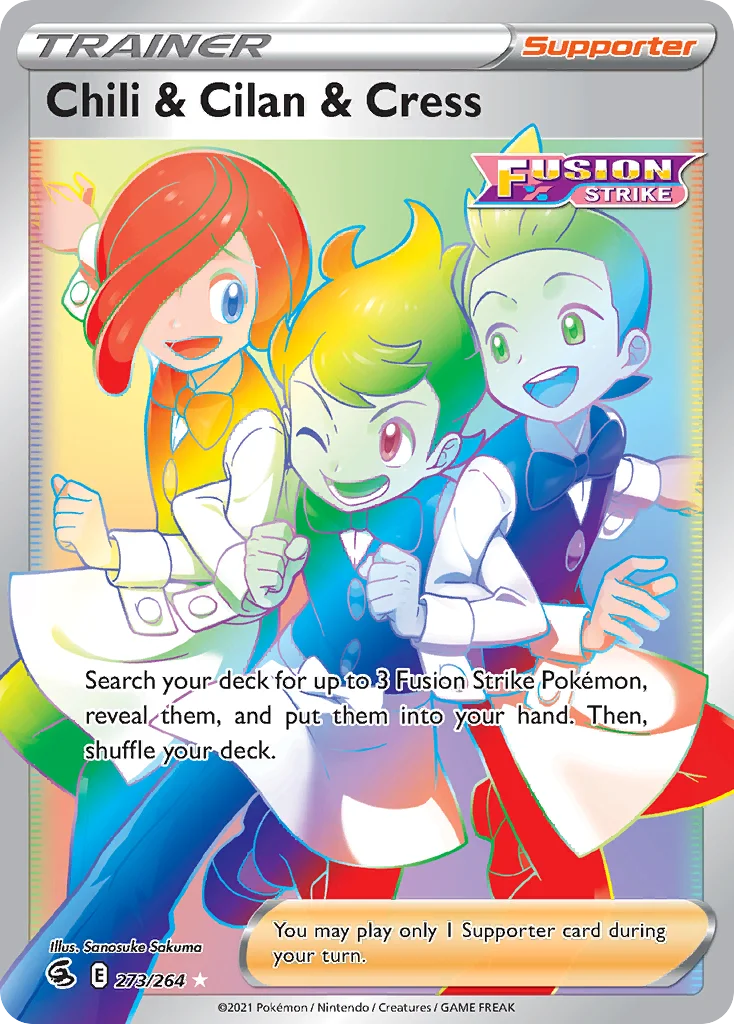 Chili & Cilan & Cress 273 Fusion Strike Pokemon Card