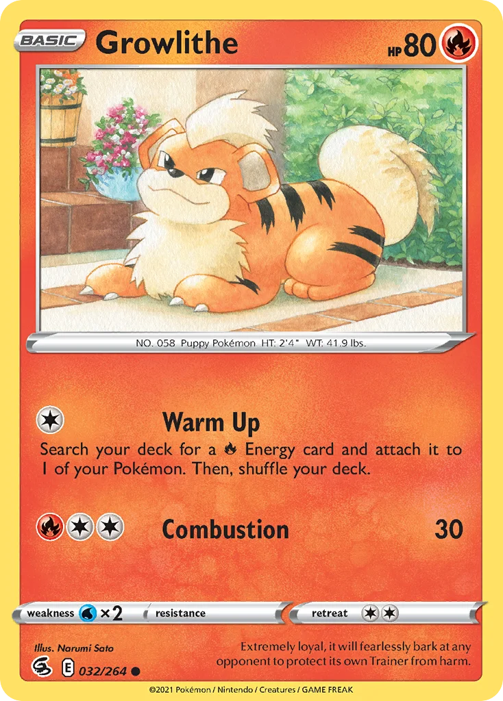 Growlithe 032 Fusion Strike Pokemon Card