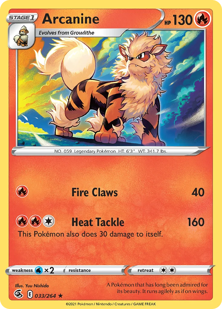 Arcanine 033 Fusion Strike Pokemon Card