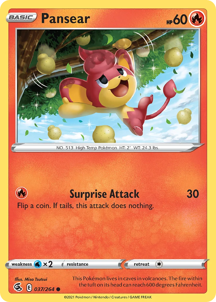 Pansear 037 Fusion Strike Pokemon Card