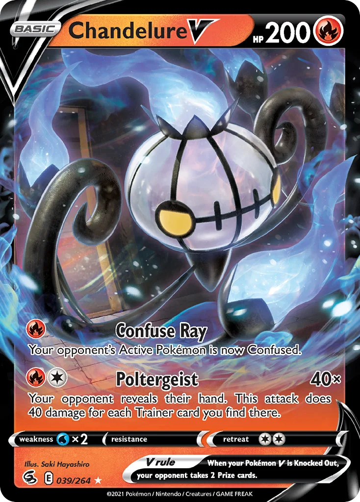 Chandelure V 039 Fusion Strike Pokemon Card
