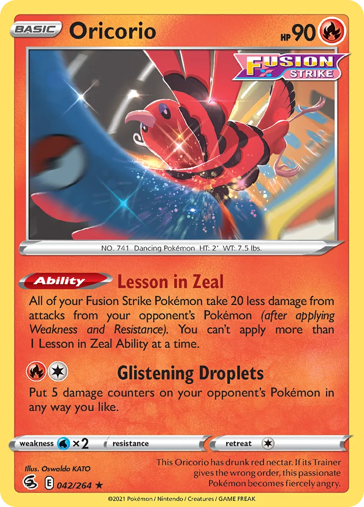 Oricorio 042 Fusion Strike Pokemon Card